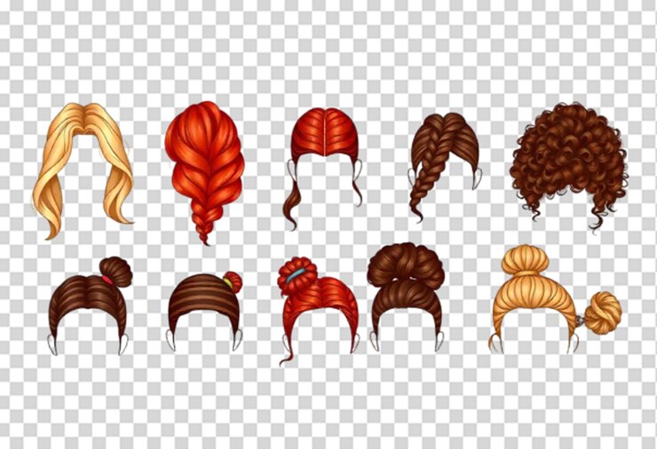 PSD ヘアコレクションセット psd テンプレート