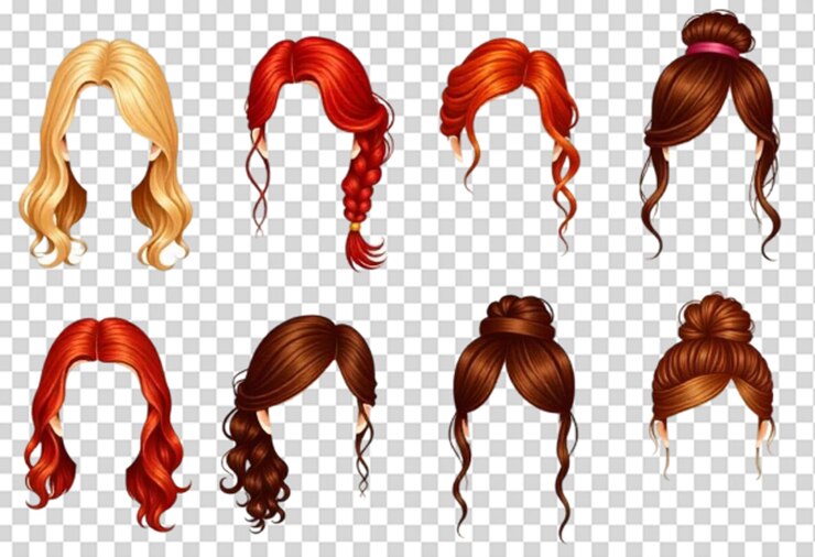 PSD ヘアコレクションセット psd テンプレート