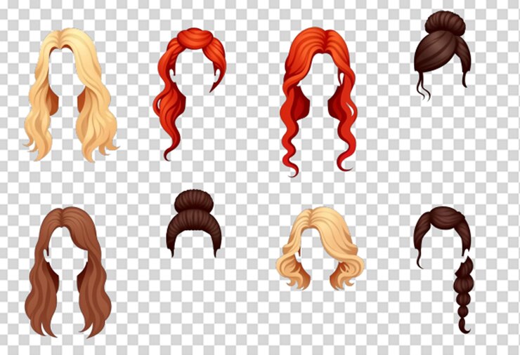 PSD ヘアコレクションセット psd テンプレート
