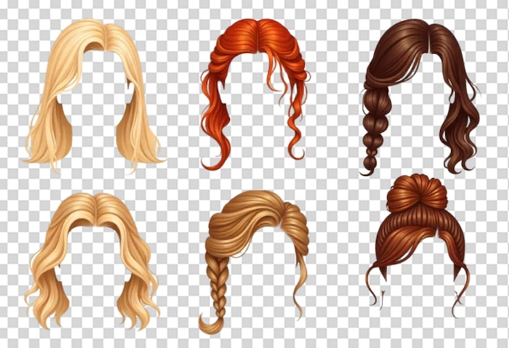 PSD ヘアコレクションセット psd テンプレート