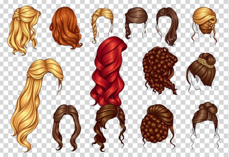 PSD ヘアコレクションセット psd テンプレート