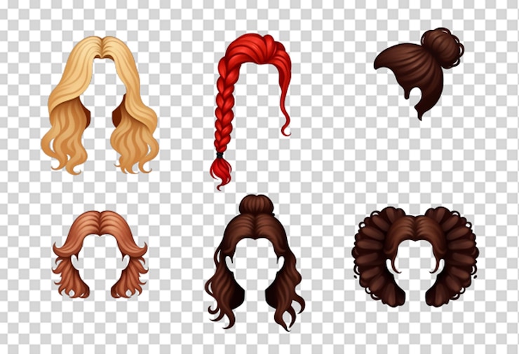 PSD ヘアコレクションセット psd テンプレート