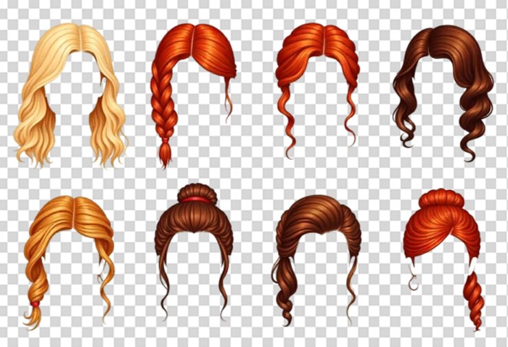 PSD ヘアコレクションセット psd テンプレート