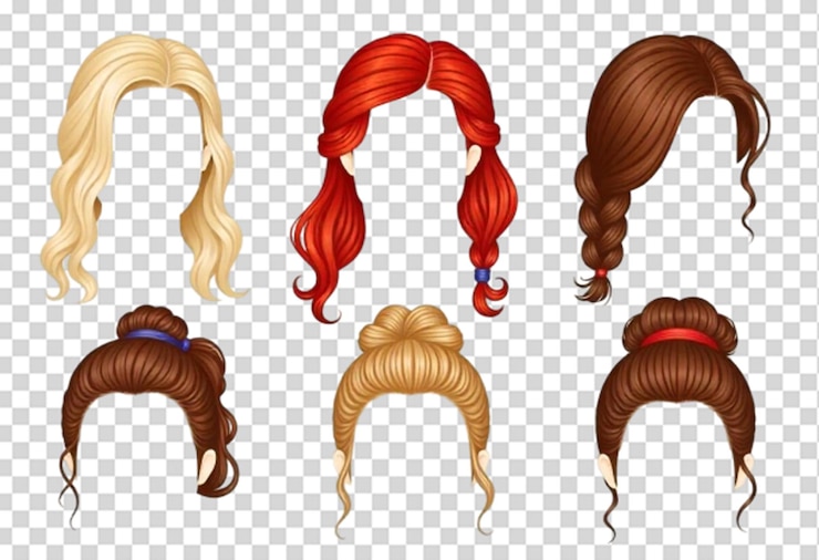 PSD ヘアコレクションセット psd テンプレート