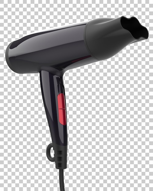 PSD hair dryer isolated on transparent background 3d rendering illustration