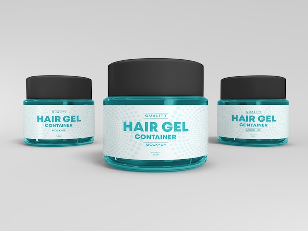 Hair gel containers mockup