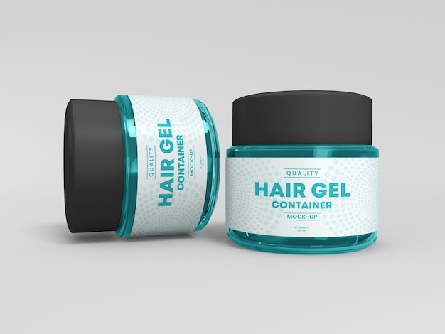PSD hair gel containers mockup