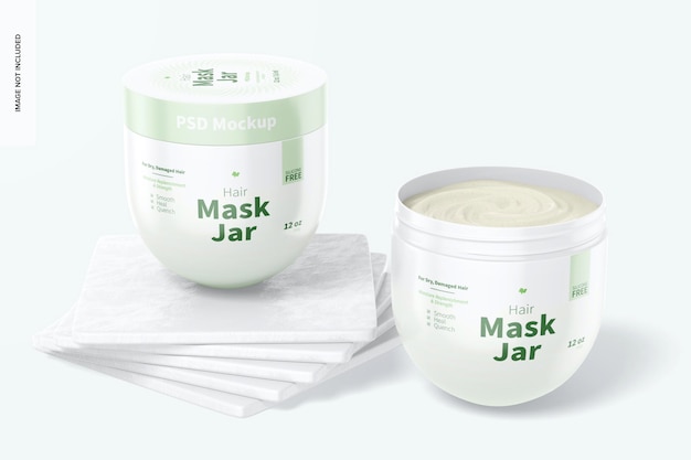 Hair mask jars mockup