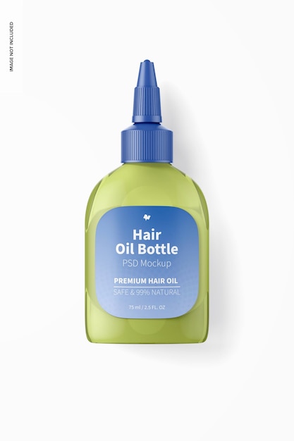 Hair oil bottle mockup, top view