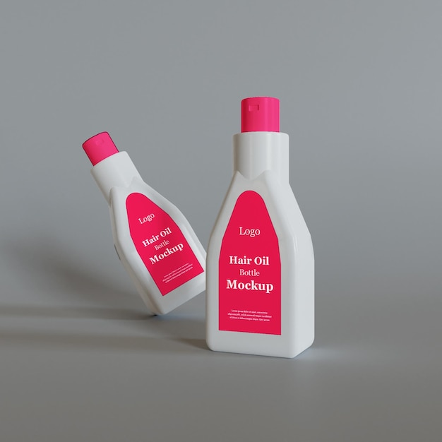 PSD hair oil bottle packaging mockup