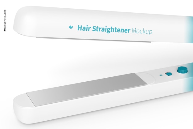 Hair straightener mockup, close up