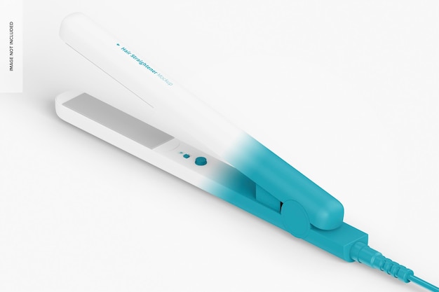 Hair straightener mockup, isometric view