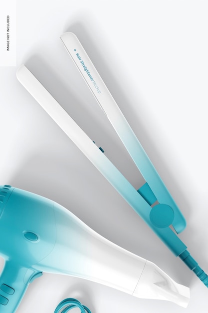 Hair Straightener Mockup Leaned