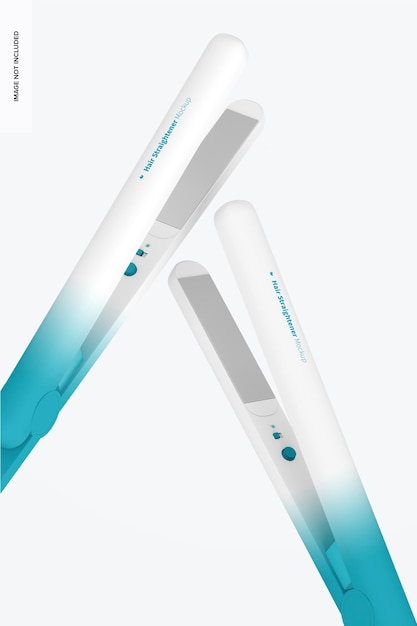 PSD hair straighteners mockup, floating