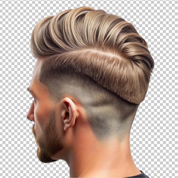 PSD hair style cutting on transparent background