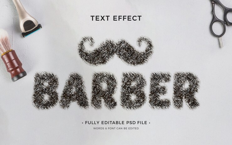 PSD hair text effect