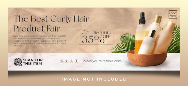 PSD haircare product facebook cover lanscape banner