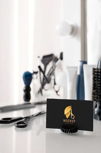 PSD hairdresser business card mockup