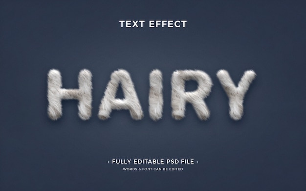 PSD hairy text effect