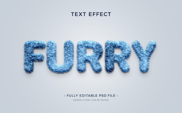 PSD hairy text effect