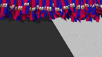 PSD haiti flag different shapes of cloth stripes hanging from top 3d rendering