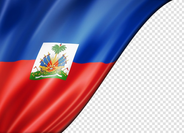 PSD haitian flag isolated on white banner