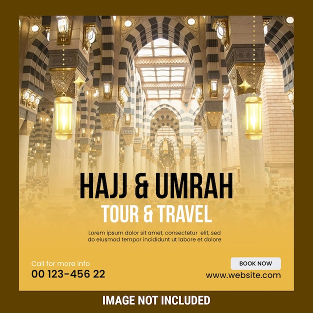 PSD hajj- en umrah-reisbanner