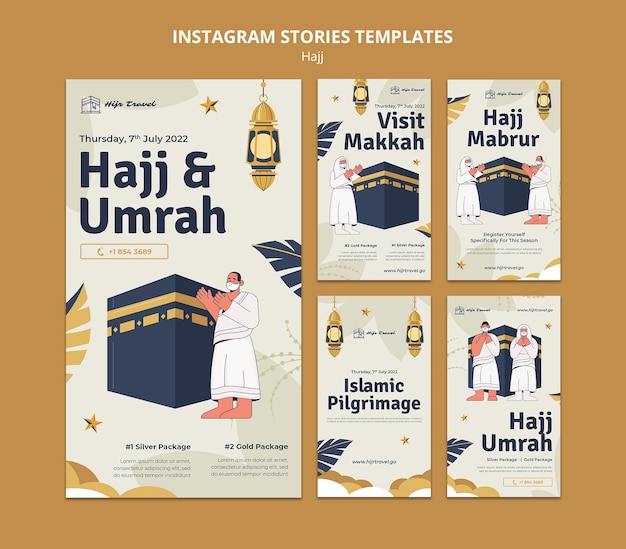 PSD hajj instagram stories template design