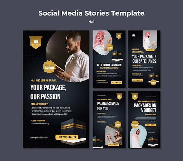 PSD hajj instagram stories template design