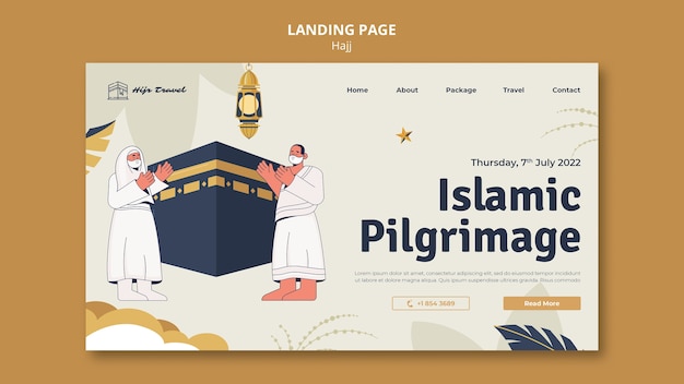 PSD hajj landing page template design