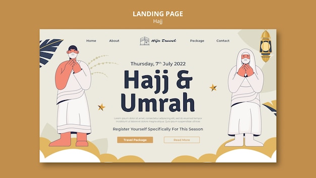 PSD hajj landing page template design