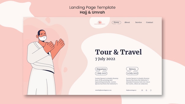 PSD design del modello di pagina di destinazione hajj