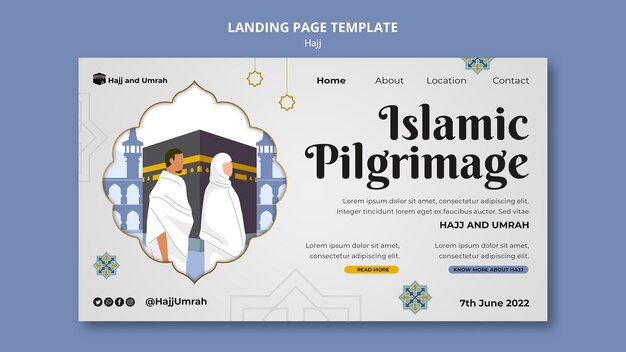 Design del modello di pagina di destinazione Hajj