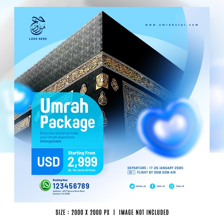 Hajj and Umrah Poster Banner Social Media Flyer Templates