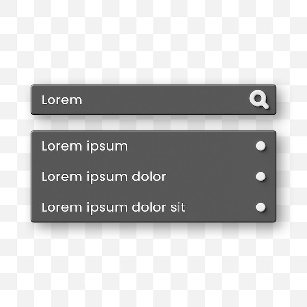 Hakupalkin käyttöliittymämallin 3D-design