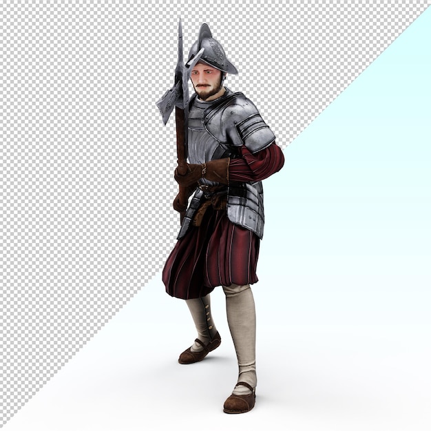 Halberdier middeleeuwse infanterie-eenheid