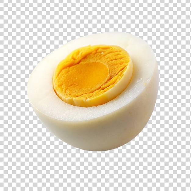 Half boiled egg isolated on transparent background