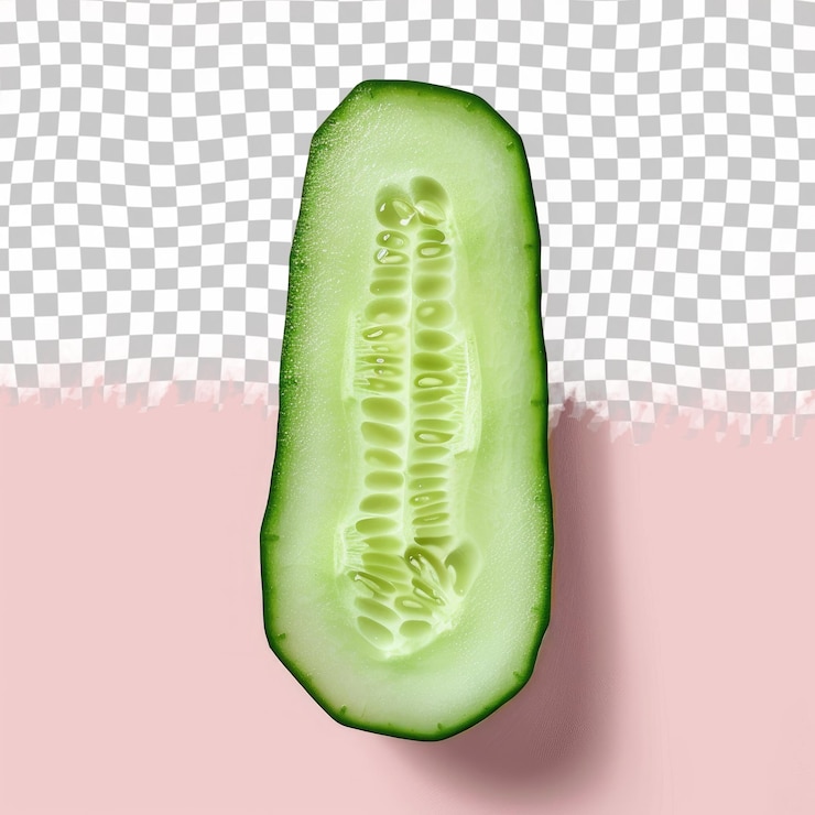 PSD a half of a cucumber is shown on a pink background