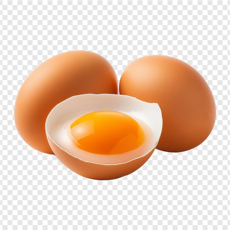 PSD a half of an egg with an egg inside egg isolated on white