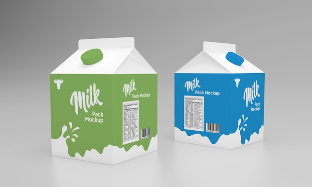 Half liter milk pack packaging packet design mockup