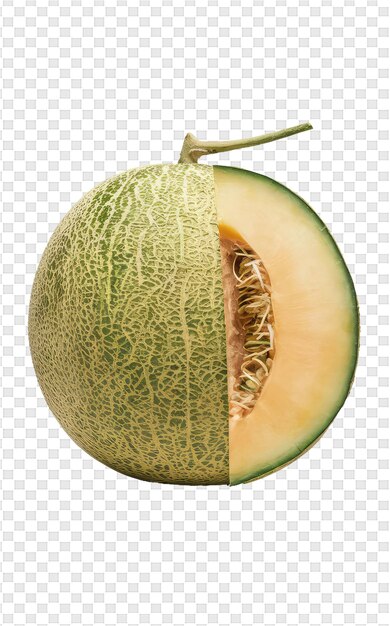 PSD a half of a melon with a slice cut out of it