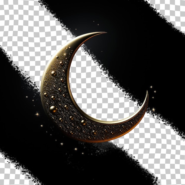 PSD half moon at night on a transparent background