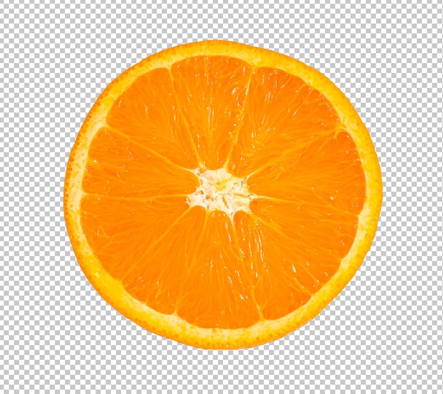 Half orange fruit sliced isolated