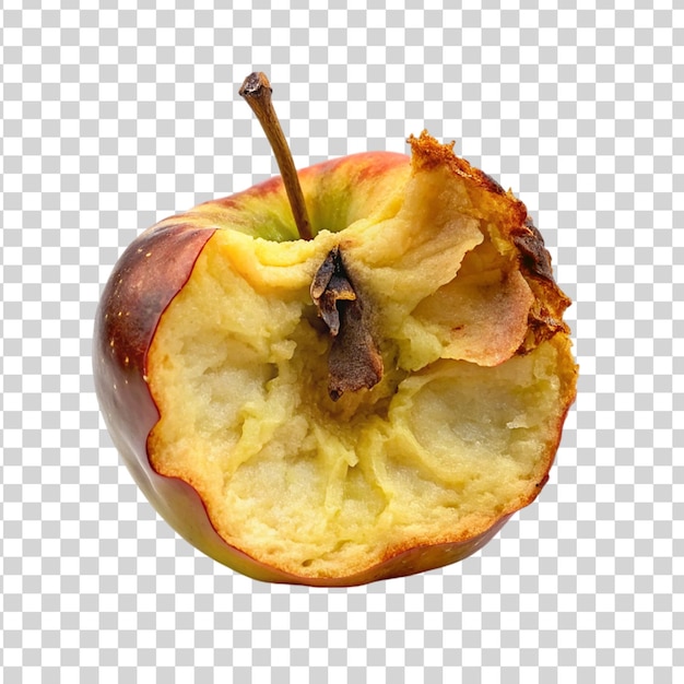 PSD half of rotten apple isolated on transparent background realistic vector illustration