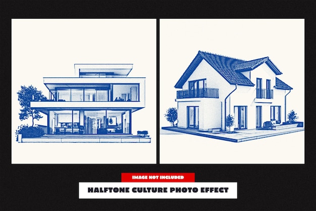 Halftone Culture Photo Effect voor het vierkant