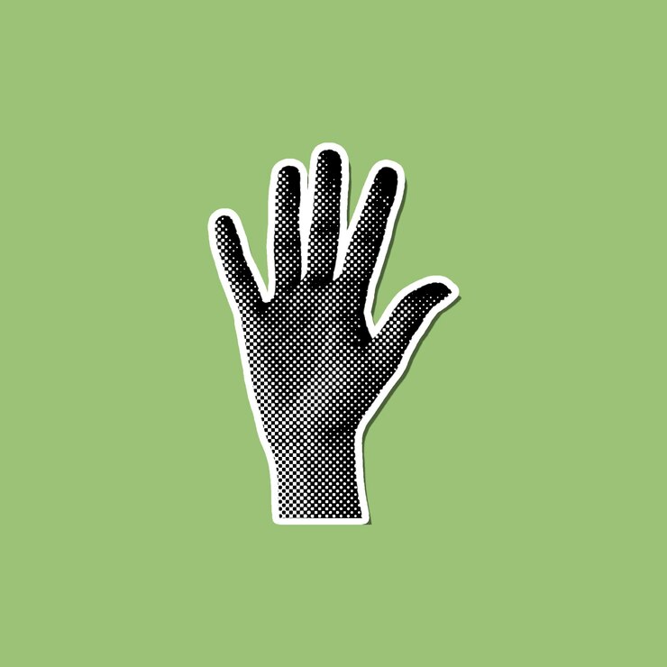 PSD halftone hand gesture sticker