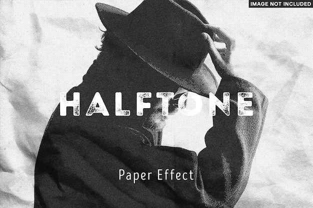 PSD halftone paper photo effect