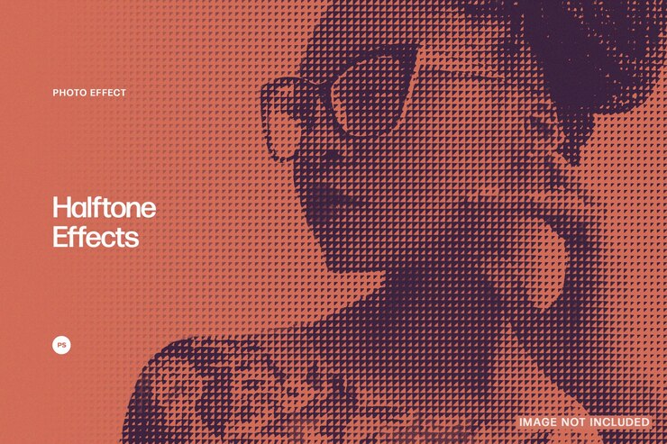 PSD halftone pattern photo effect