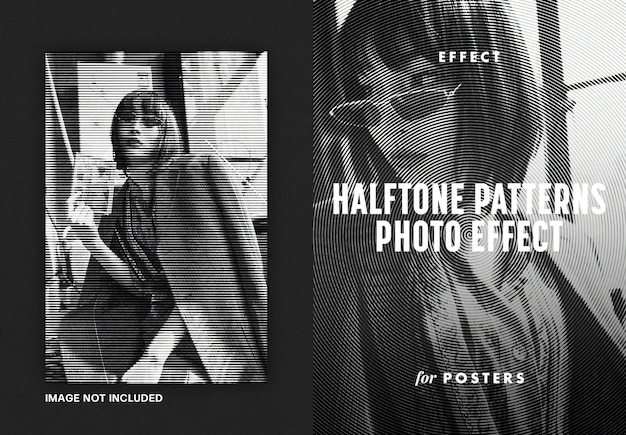 PSD halftone patterns photo effect for posters