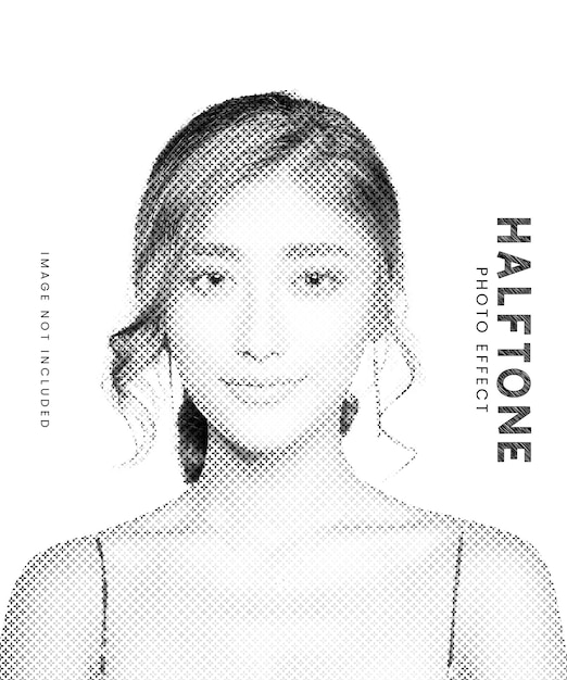 PSD halftone photo effect template